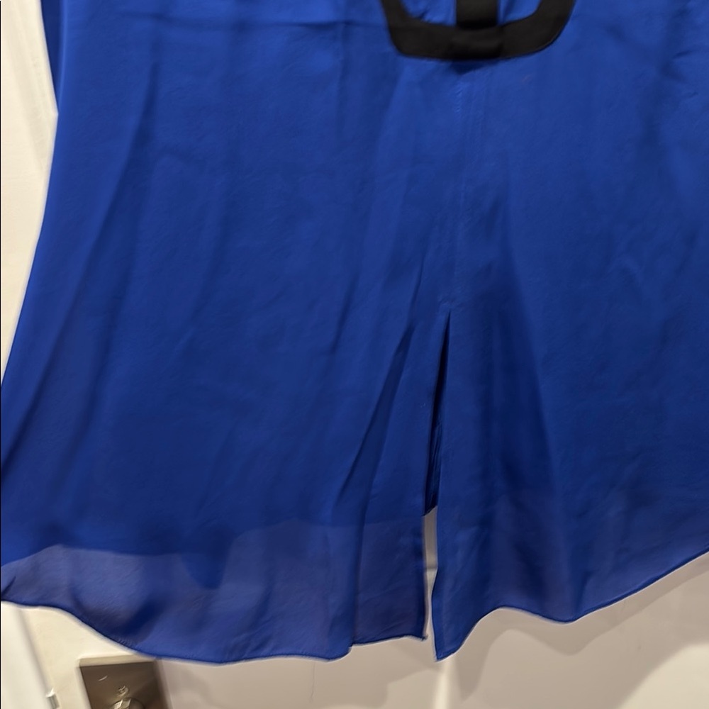 L.A.M.B. Blue V-Neck Long Sleeve Blouse with Bib Collar - Picture 3 of 4